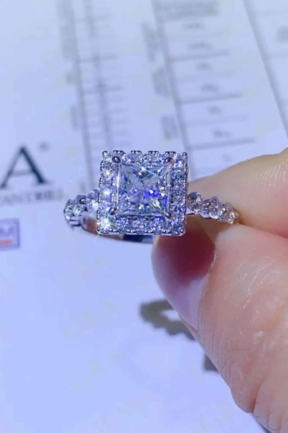 Adored 1 Carat Moissanite Square Ring - SmileBen