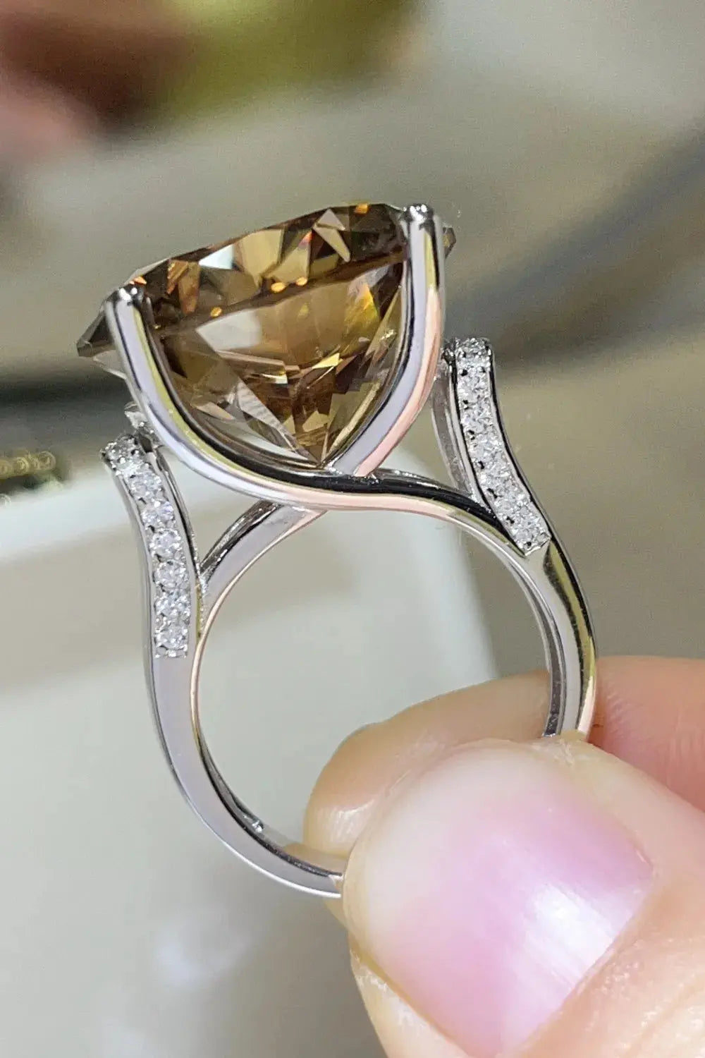 20 Carat Moissanite 925 Sterling Silver Ring - SmileBen