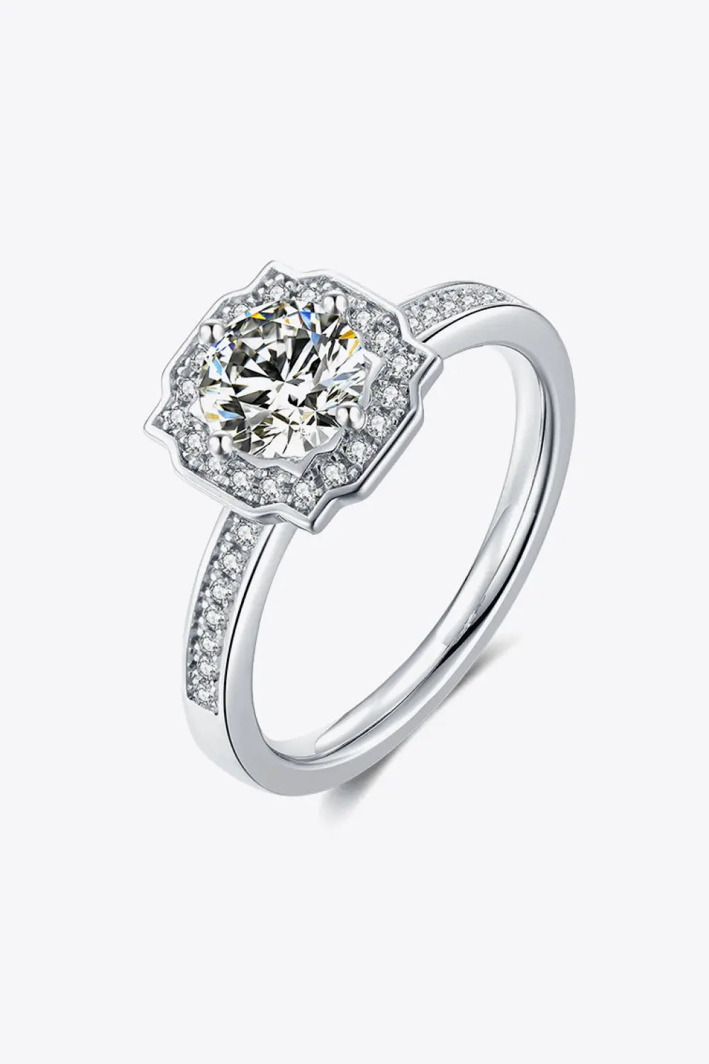 1 Carat Moissanite Platinum-Plated Ring - SmileBen