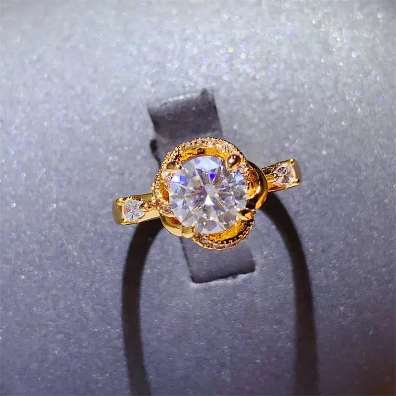 1 Carat Moissanite Zircon 925 Sterling Silver Ring - SmileBen