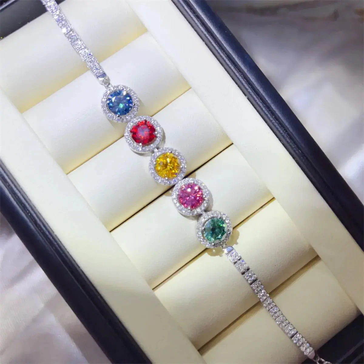 5 Carat 925 Sterling Silver Moissanite Bracelet - SmileBen