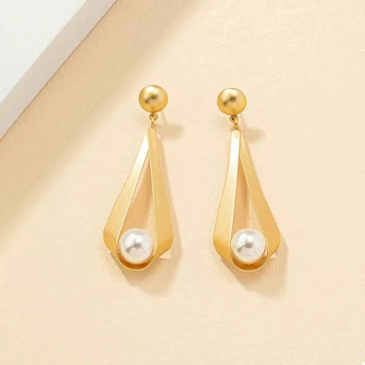18K Gold-Plated Pearl Drop Earrings
