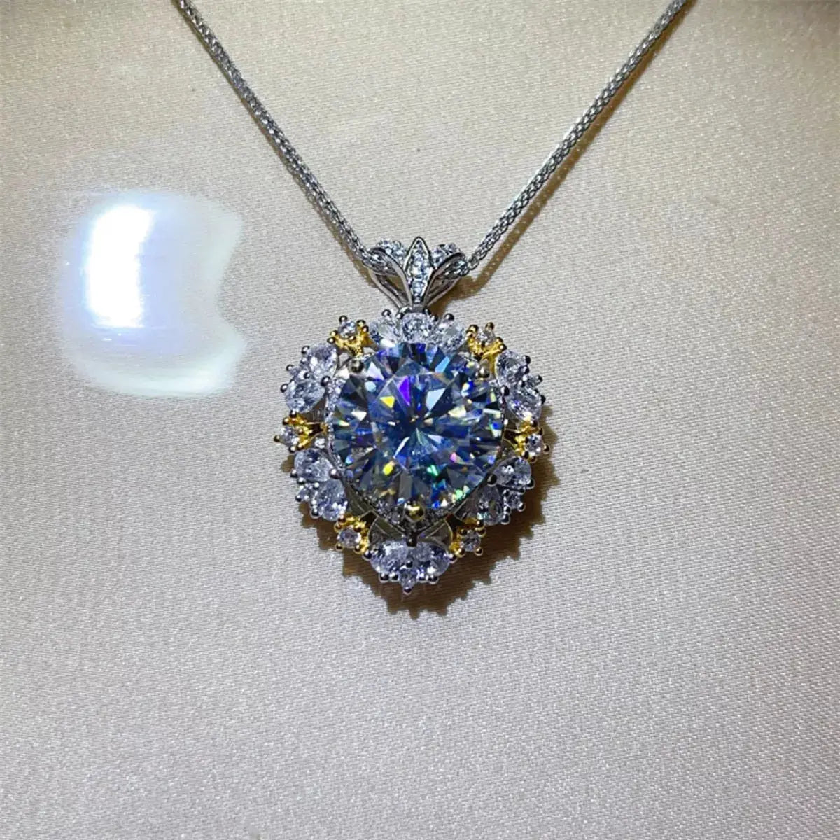 5 Carat Moissanite 925 Sterling Silver Necklace - SmileBen