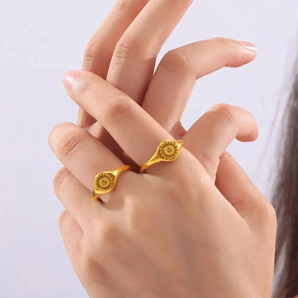 18K Gold-Plated Sun Ring - SmileBen