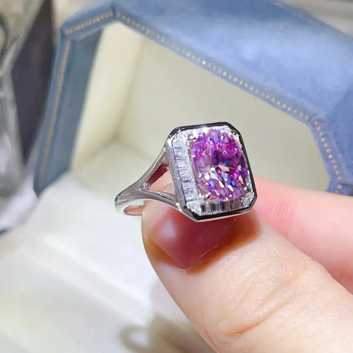 3 Carat Moissanite Square Ring - SmileBen