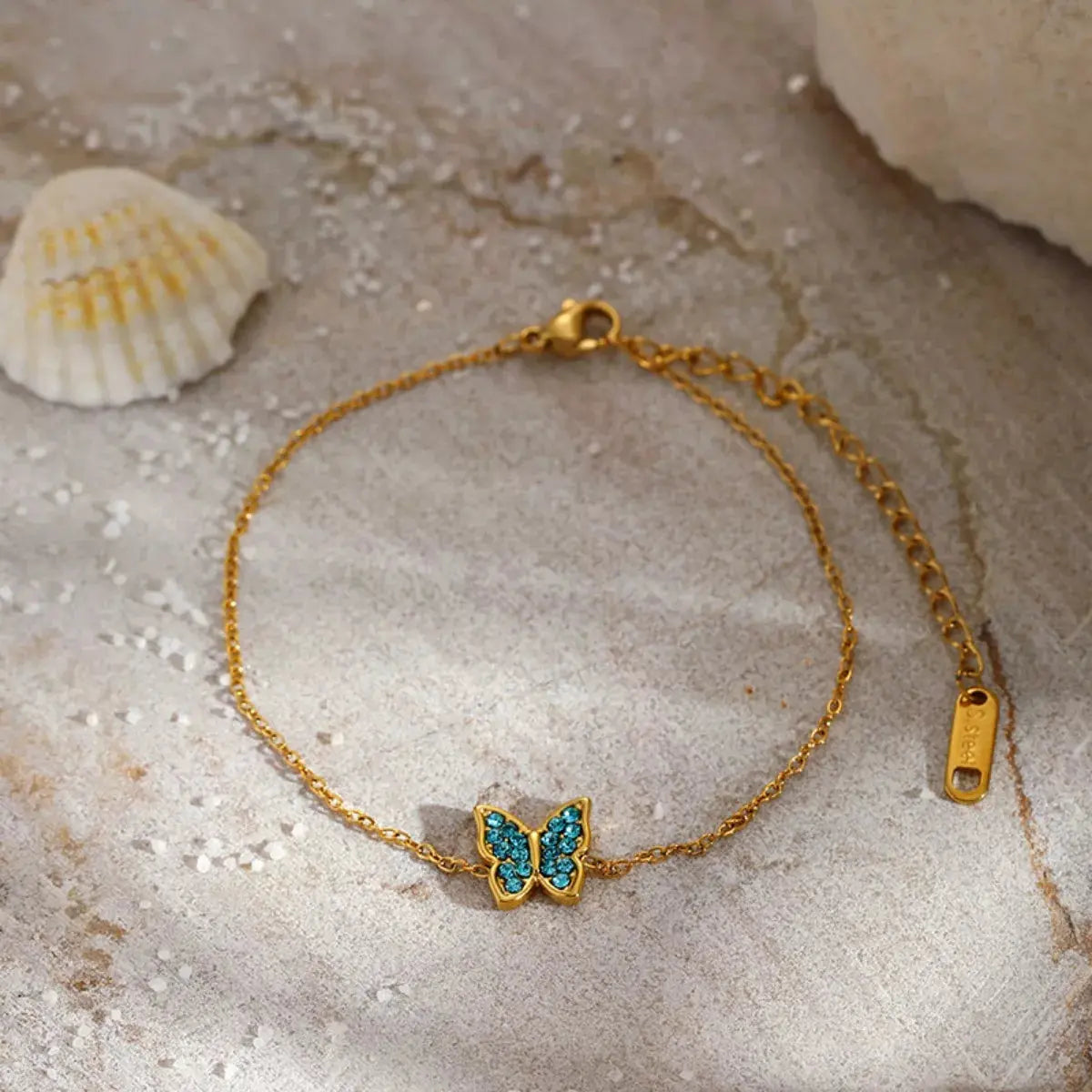 18K Gold-Plated Butterfly Adjustable Bracelet - SmileBen