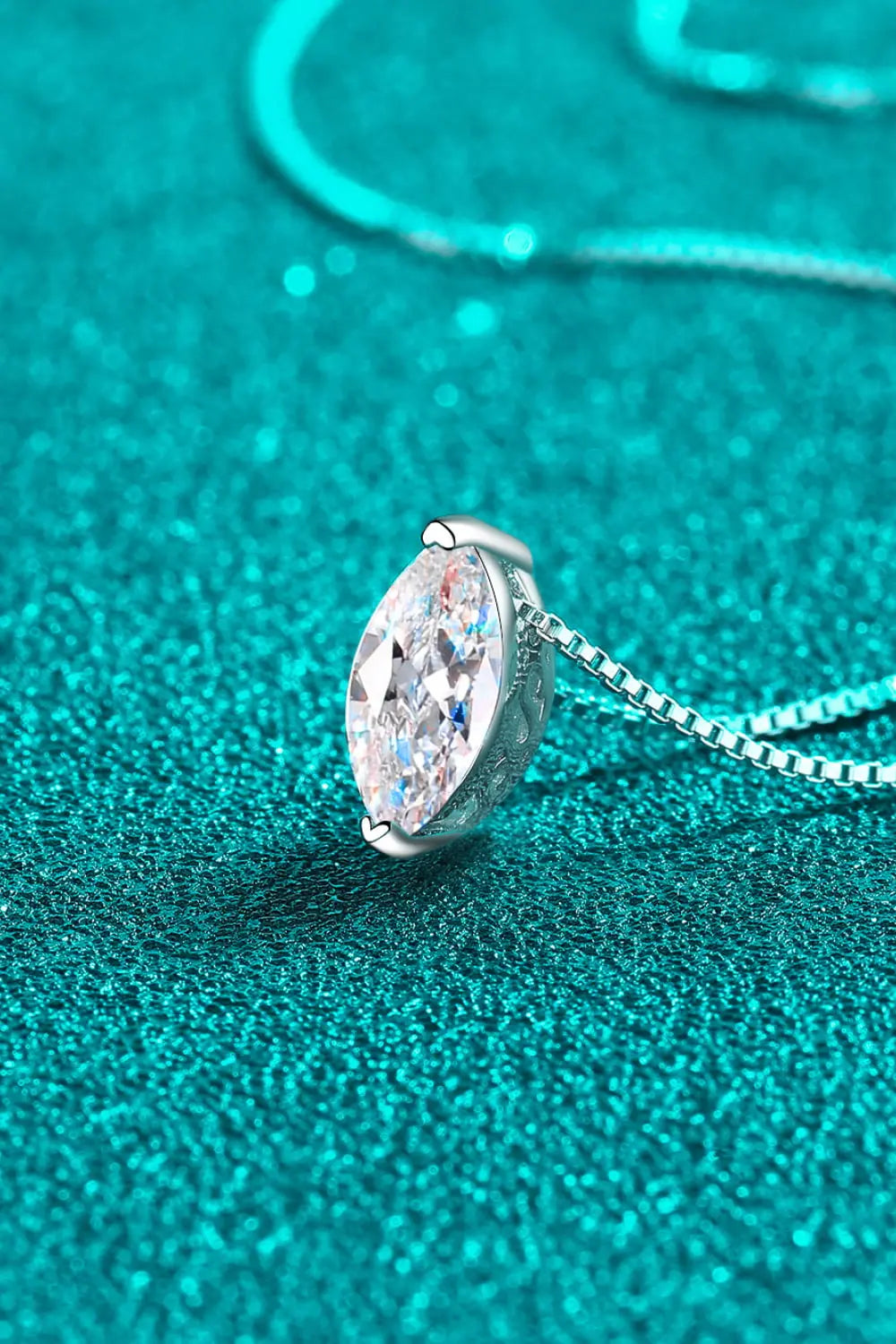 1 Carat Moissanite 925 Sterling Silver Necklace - SmileBen