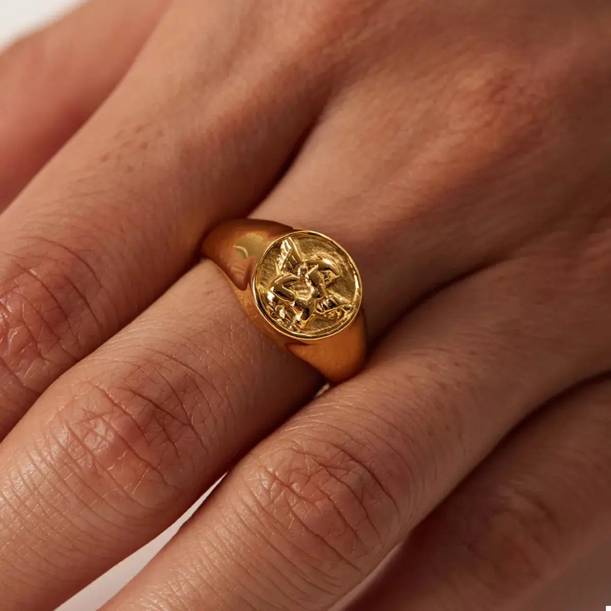 18K Gold-Plated Cupid Ring - SmileBen