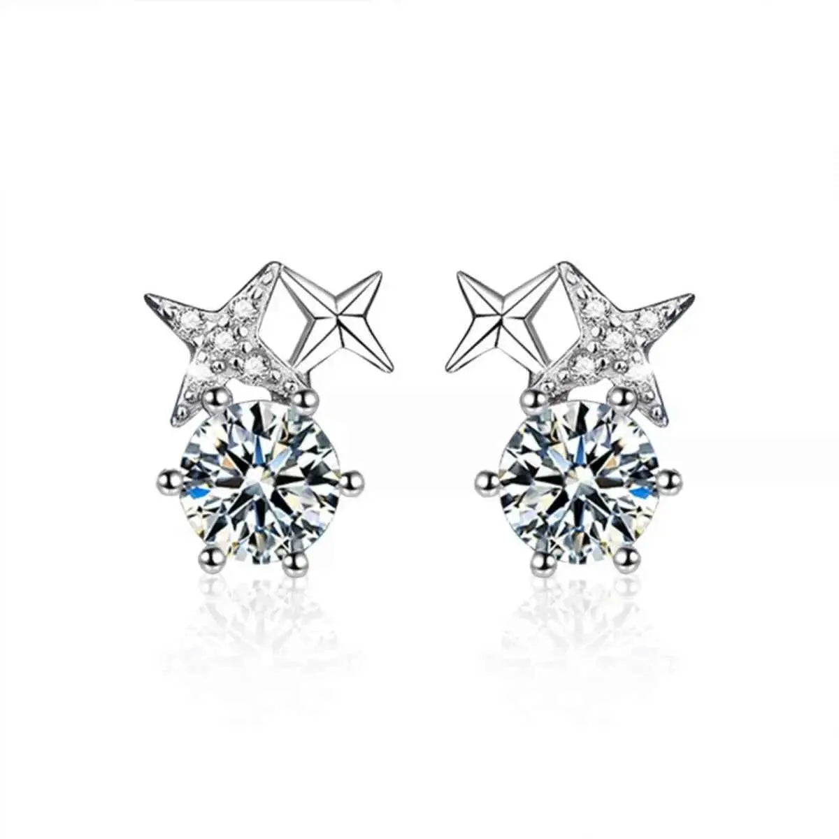 925 Sterling Silver Moissanite Stud Earrings