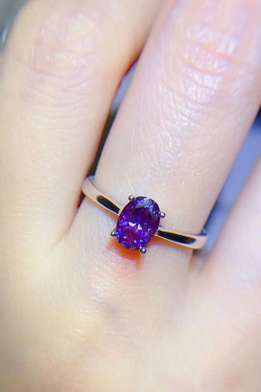 1 Carat Moissanite 4-Prong Solitaire Ring - SmileBen