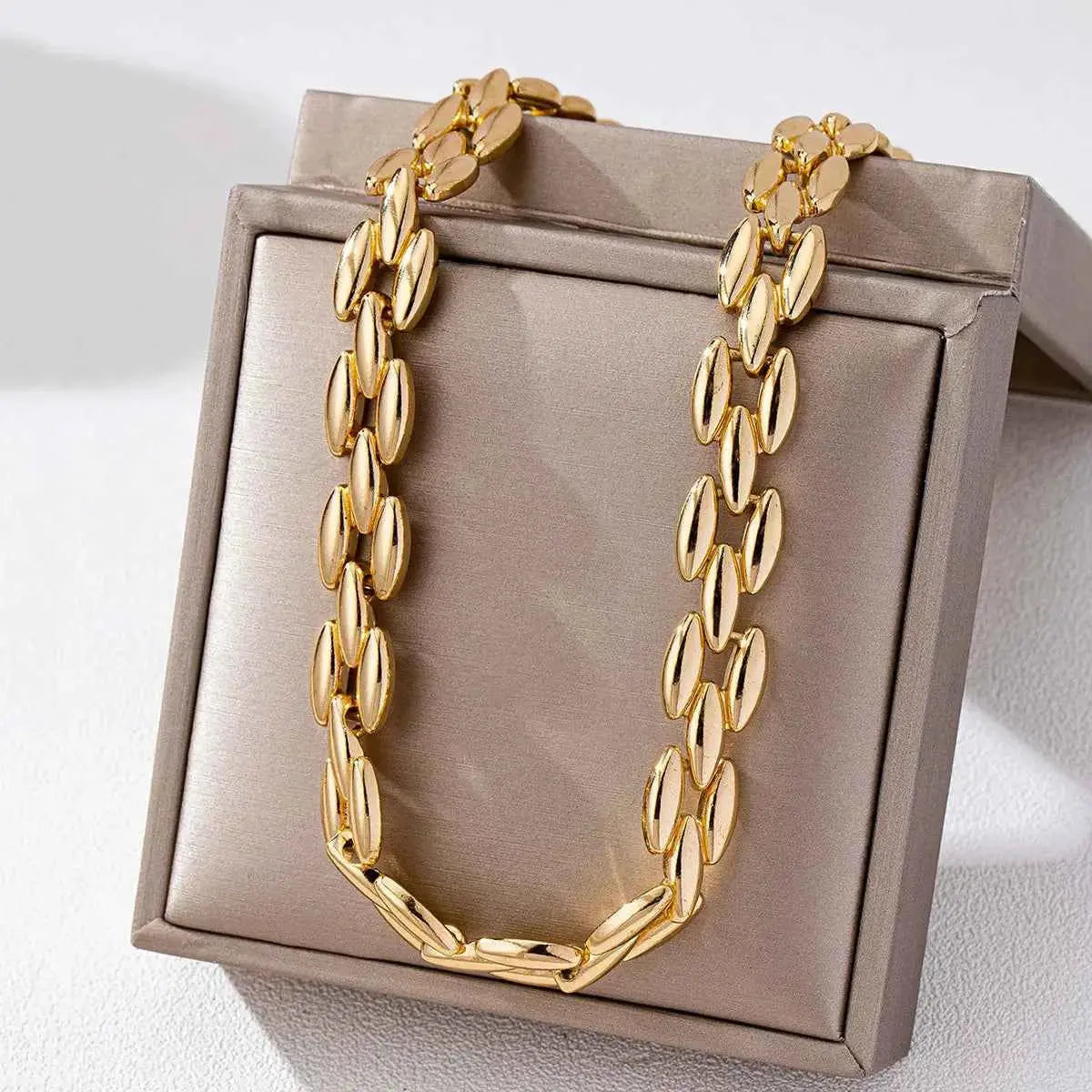 18K Gold-Plated Chunky Necklace - SmileBen