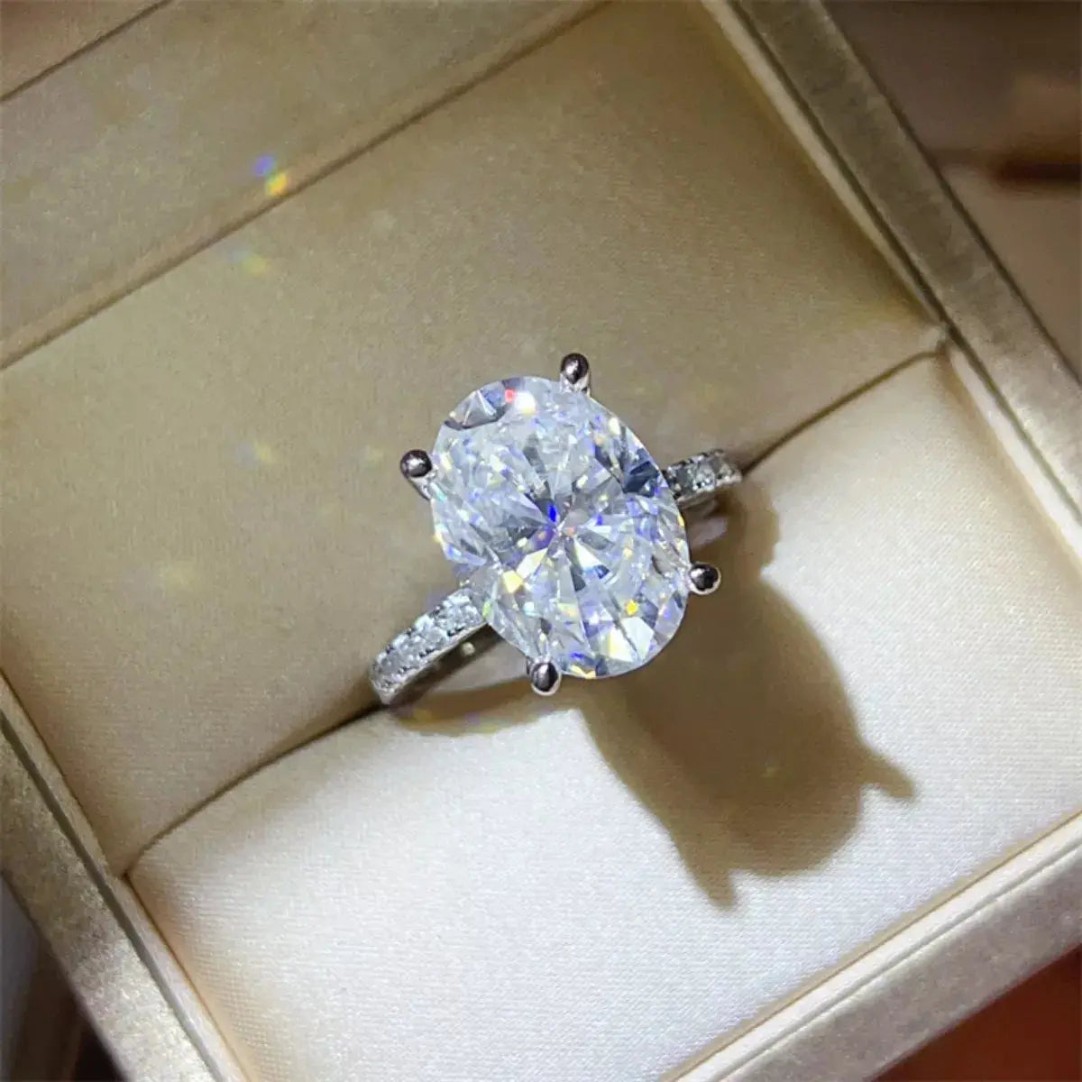 8 Carat Moissanite 925 Sterling Silver Ring - SmileBen