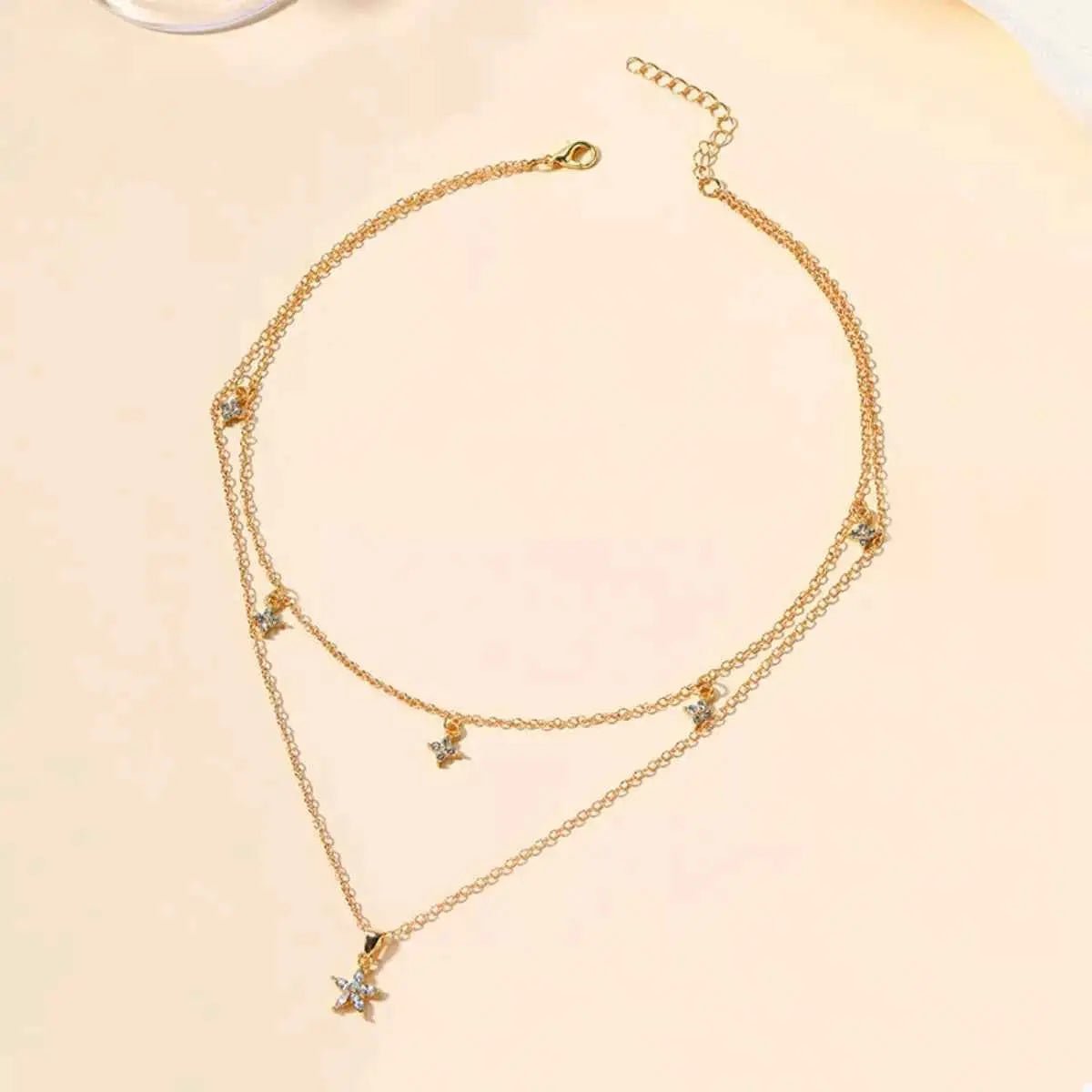 Double Layered Pendant Necklace - SmileBen