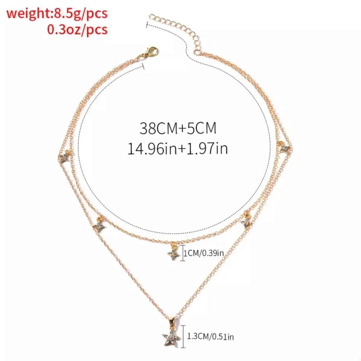 Double Layered Pendant Necklace - SmileBen