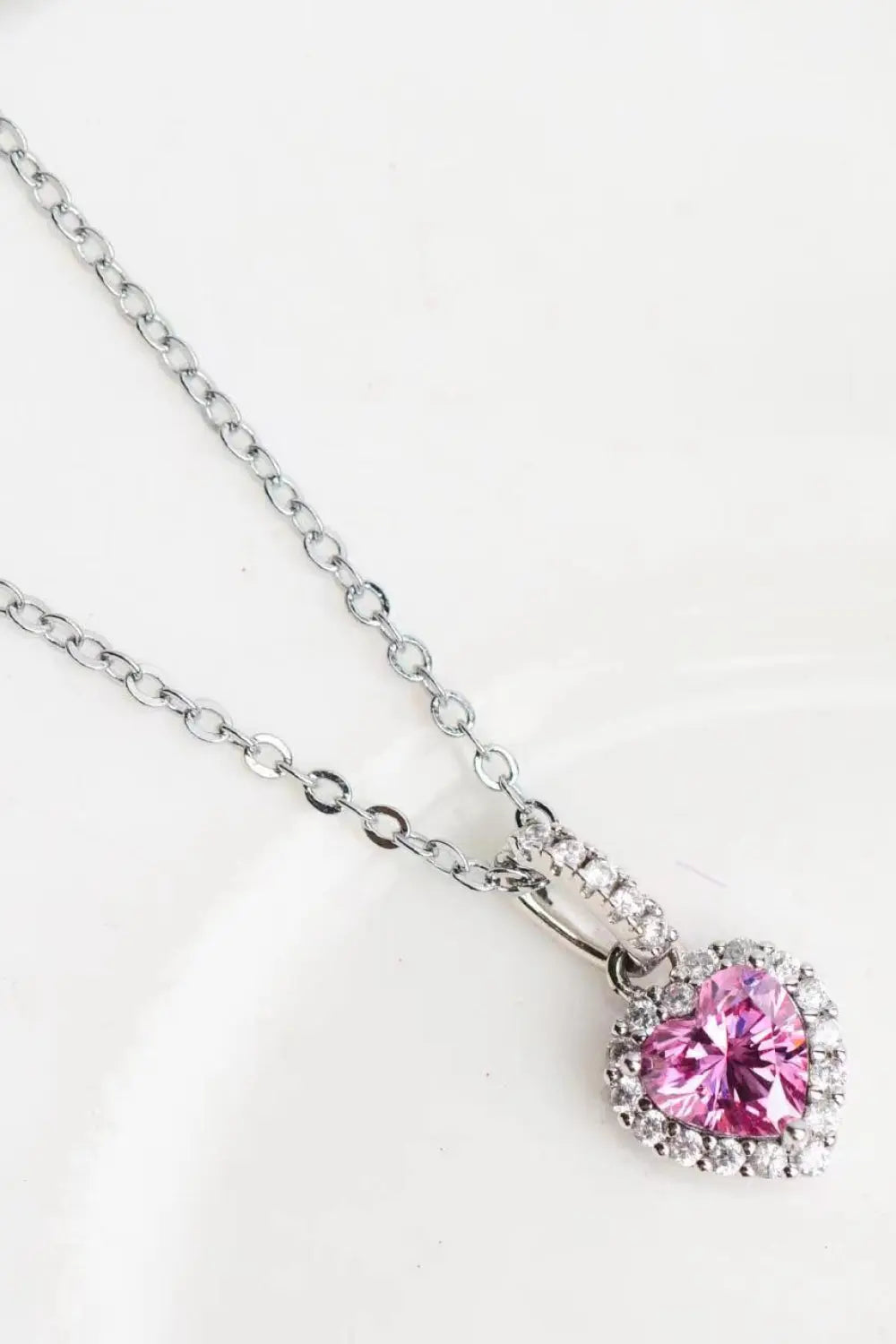 1 Carat Moissanite Heart Pendant Necklace - SmileBen