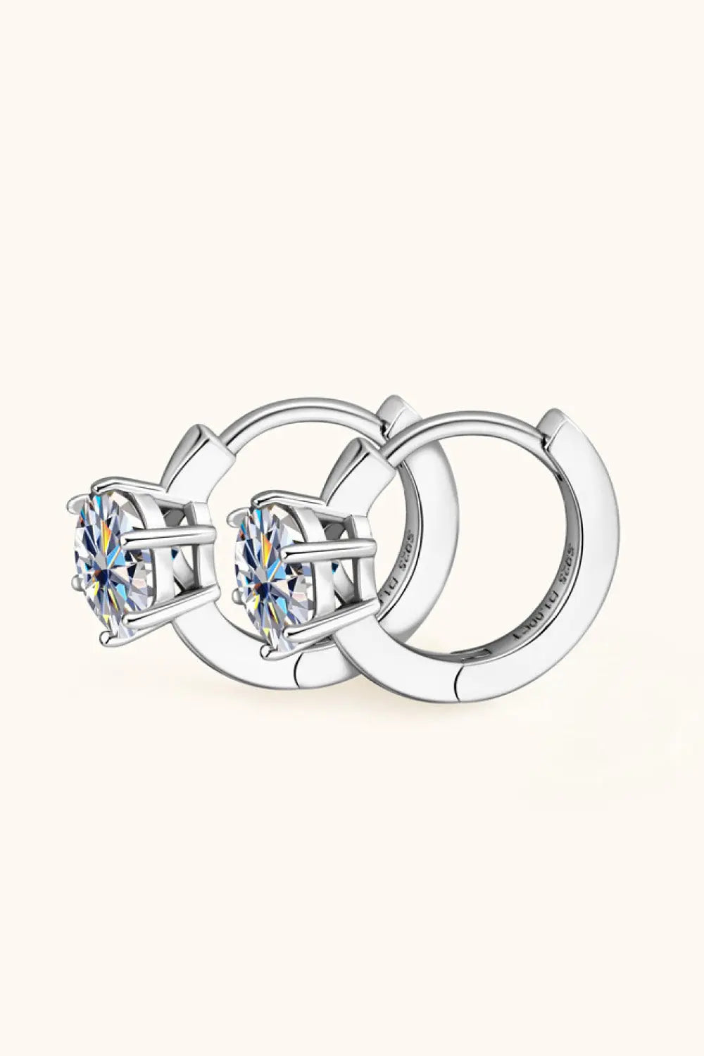 2 Carat Moissanite 925 Sterling Silver Huggie Earrings - SmileBen