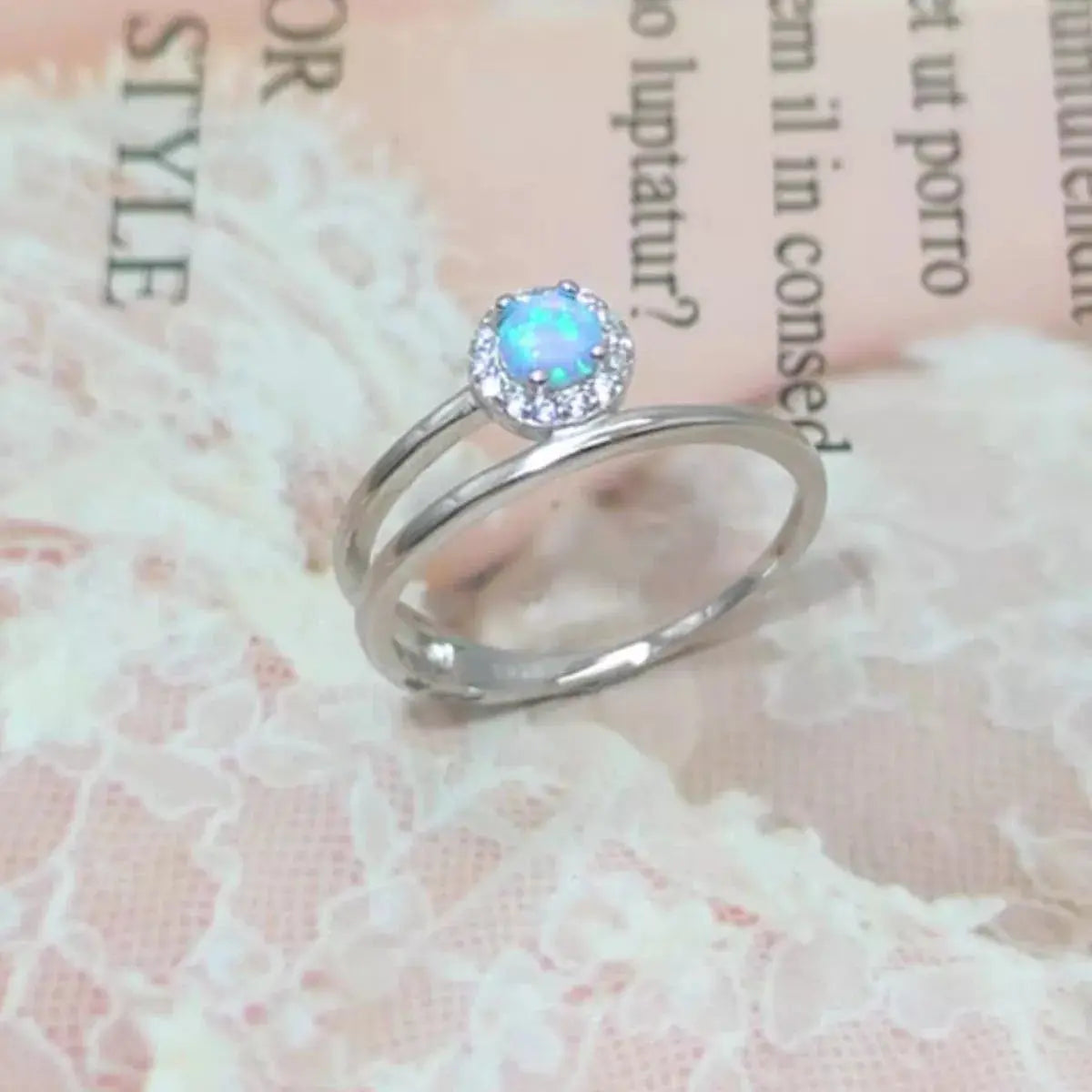 925 Sterling Silver Opal Ring - SmileBen