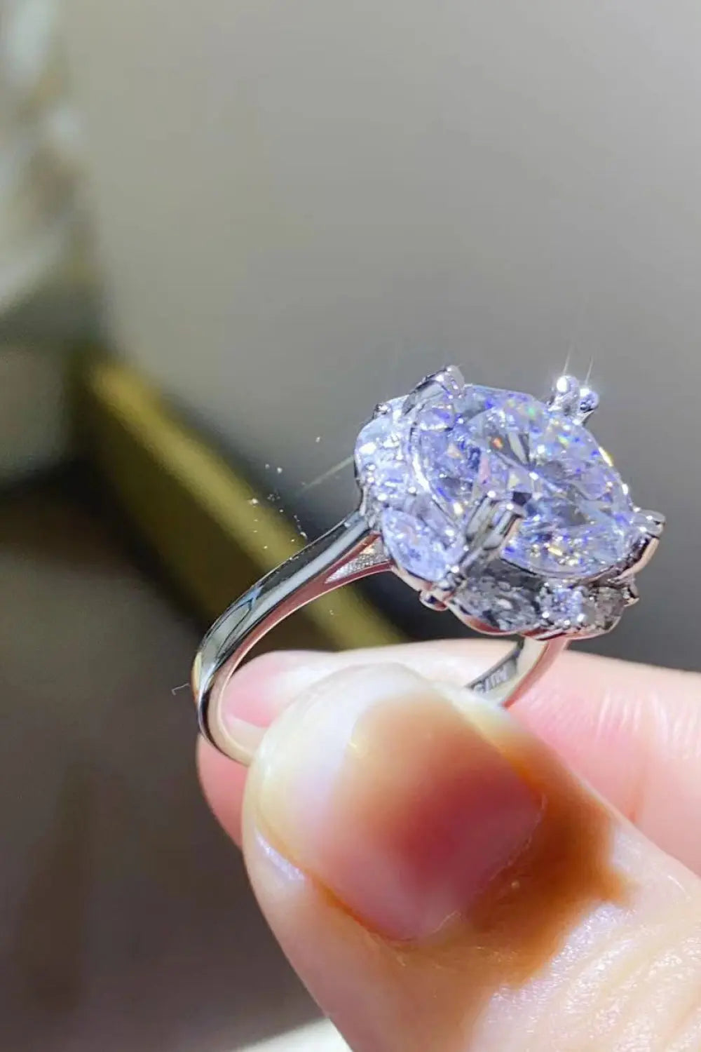 5 Carat Moissanite 925 Sterling Silver Ring - SmileBen