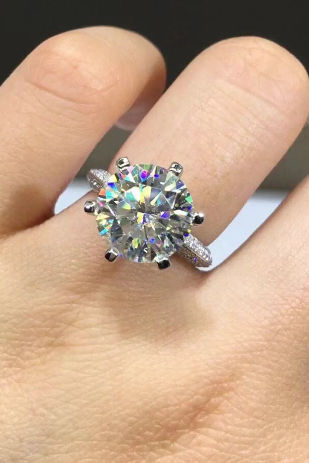 5 Carat  Moissanite 6-Prong Ring - SmileBen