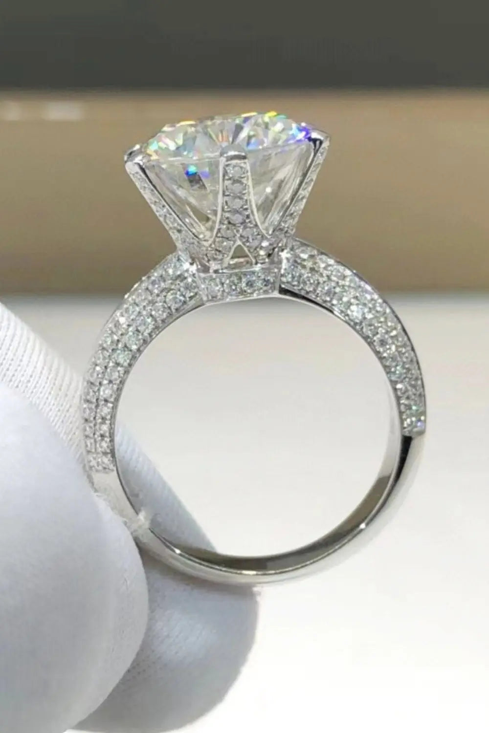5 Carat  Moissanite 6-Prong Ring - SmileBen