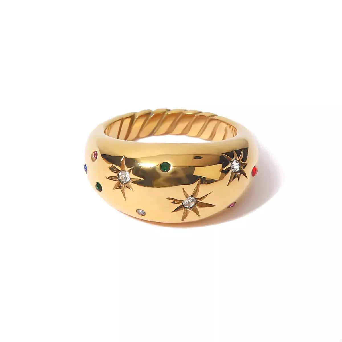 18K Gold-Plated Zircon Ring - SmileBen