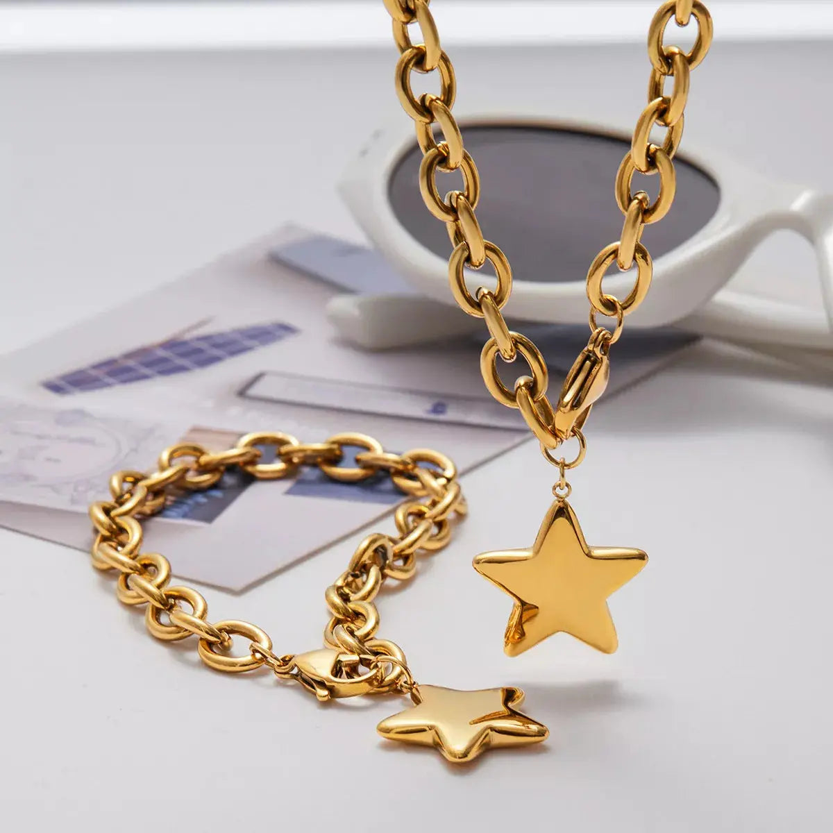 18K Gold-Plated Star Necklace - SmileBen