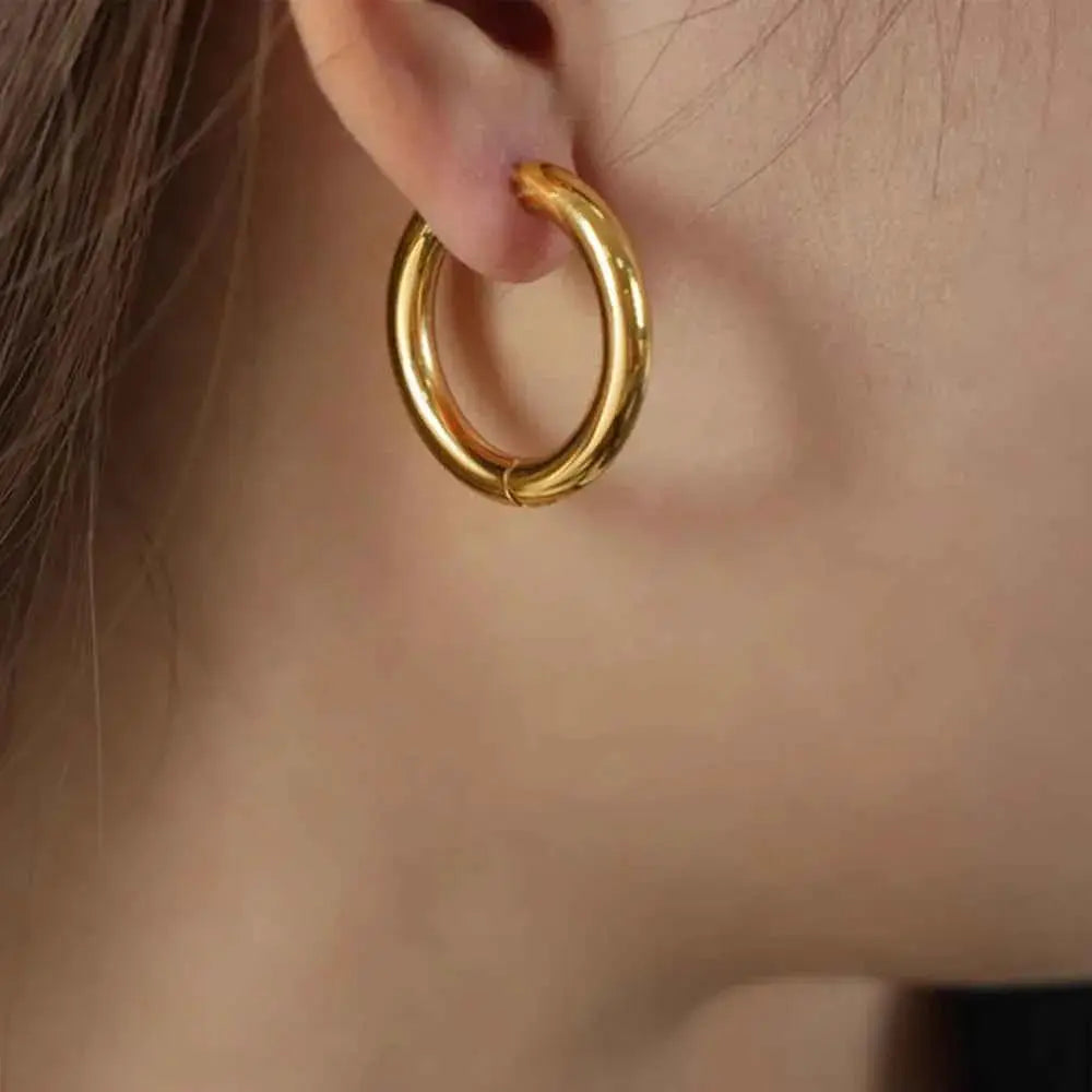 18K Gold-Plated Huggie Earrings - SmileBen