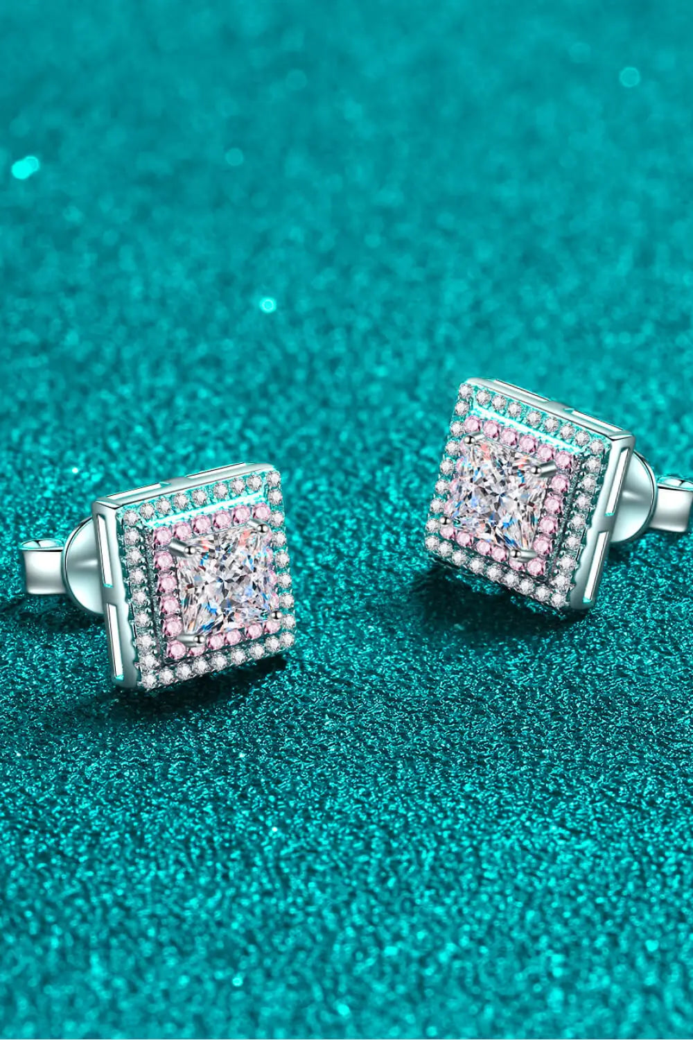 Moissanite Square Stud Earrings - SmileBen