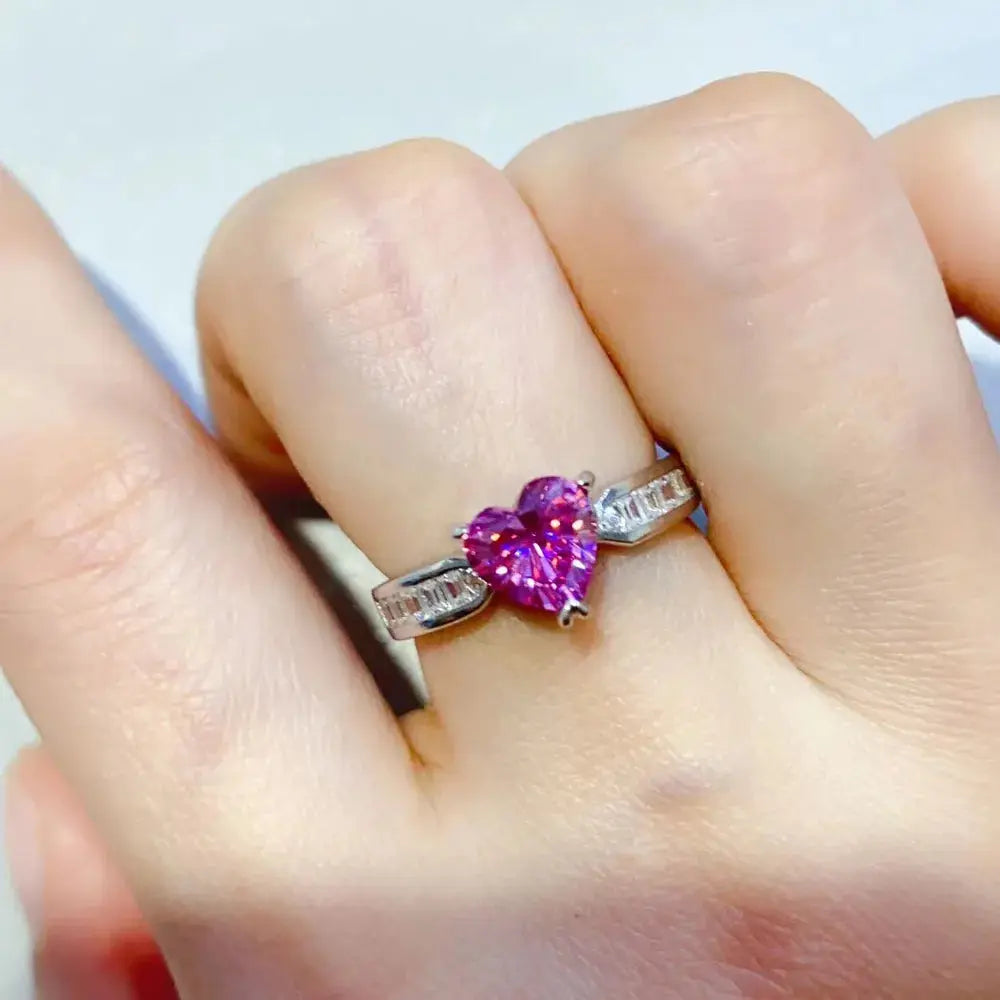 1 Carat Moissanite 925 Sterling Silver Ring - SmileBen