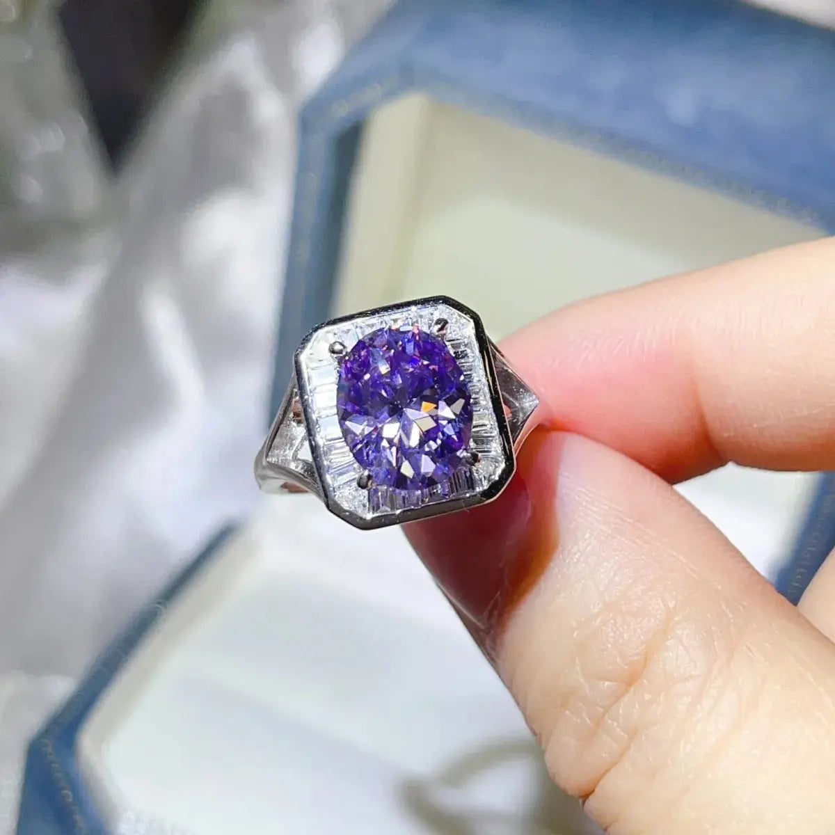 3 Carat Moissanite Square Ring - SmileBen