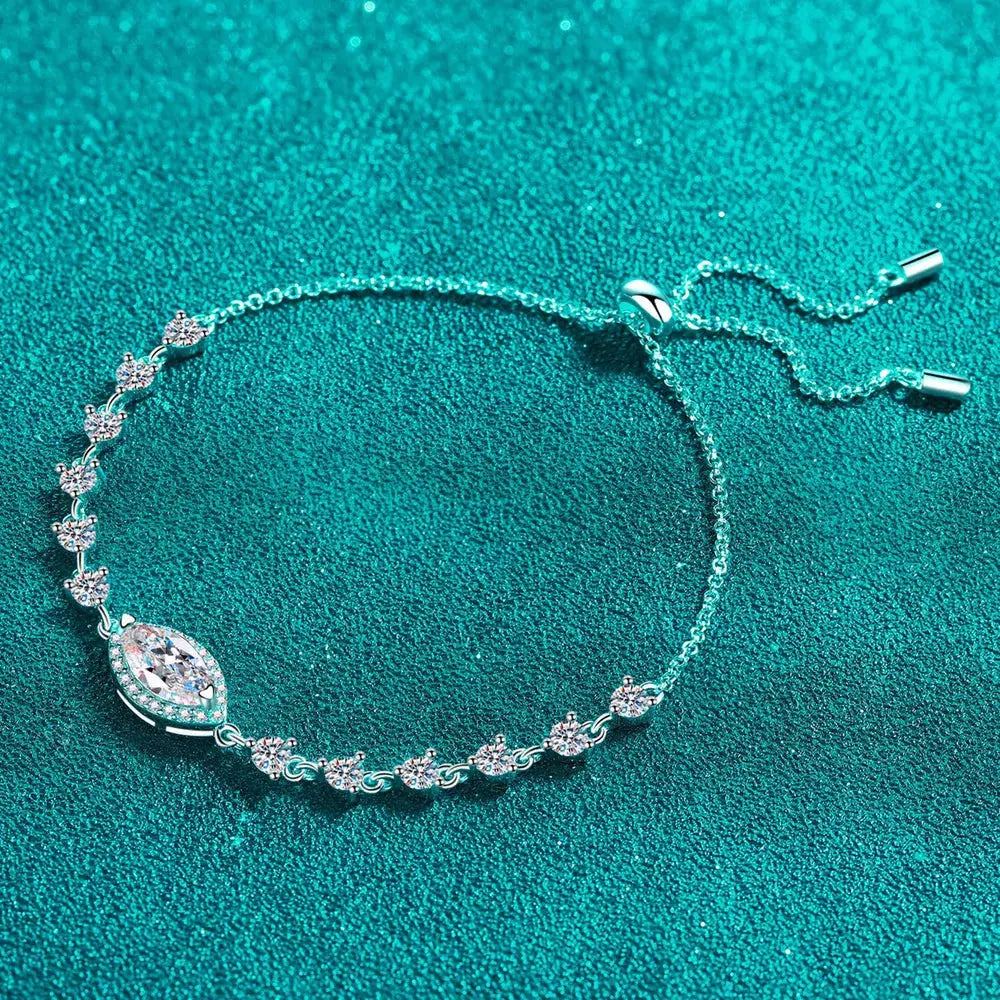 1 Carat Moissanite 925 Sterling Silver Bracelet - SmileBen