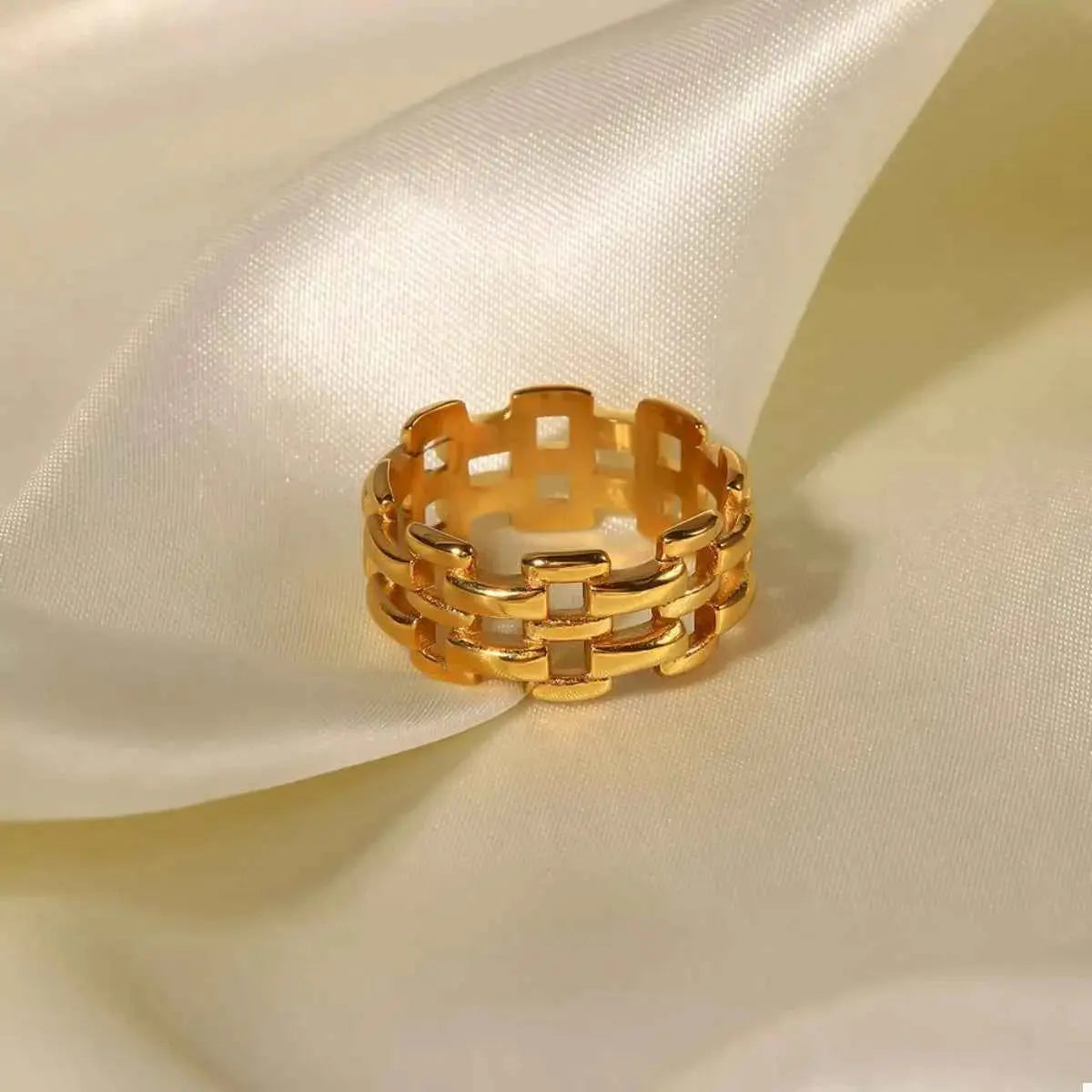 18K Gold-Plated Cutout Ring - SmileBen