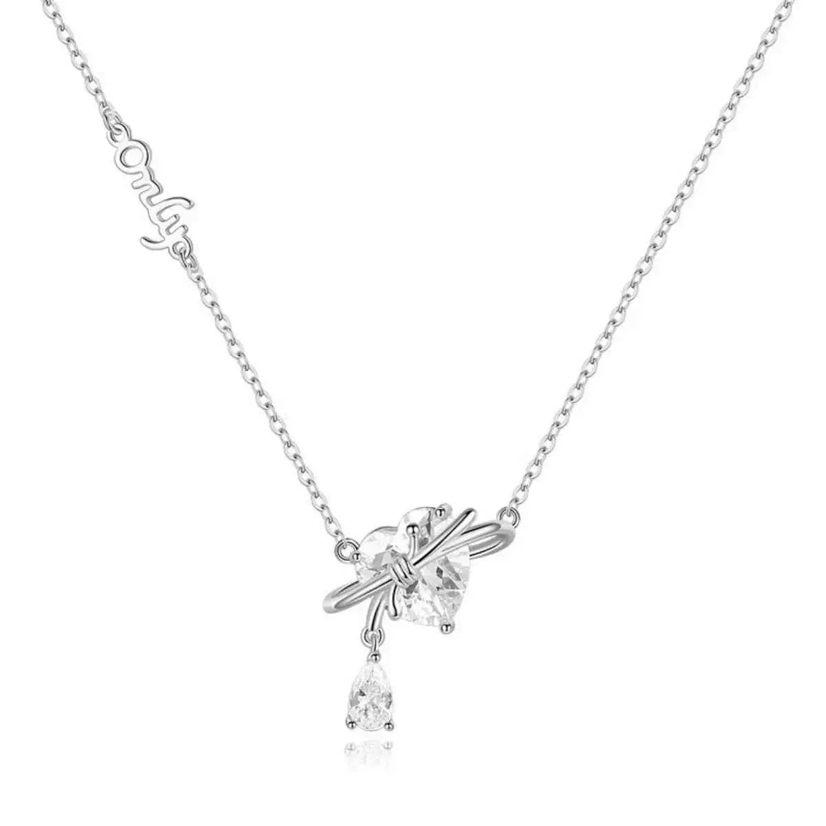 925 Sterling Silver Zircon Heart Necklace
