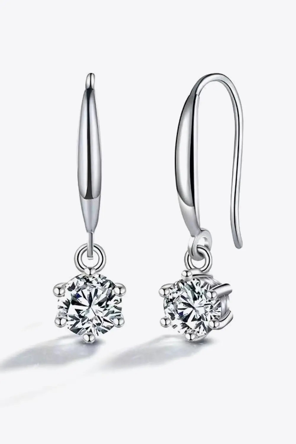 2 Carat Moissanite 6-Prong Drop Earrings - SmileBen