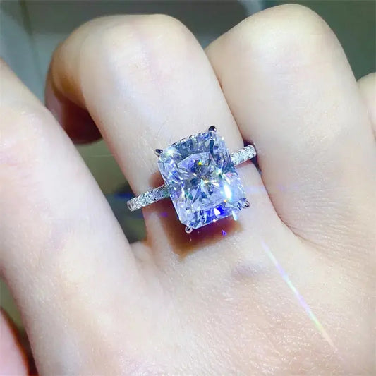 5 Carat Moissanite Zircon 925 Sterling Silver Ring - SmileBen
