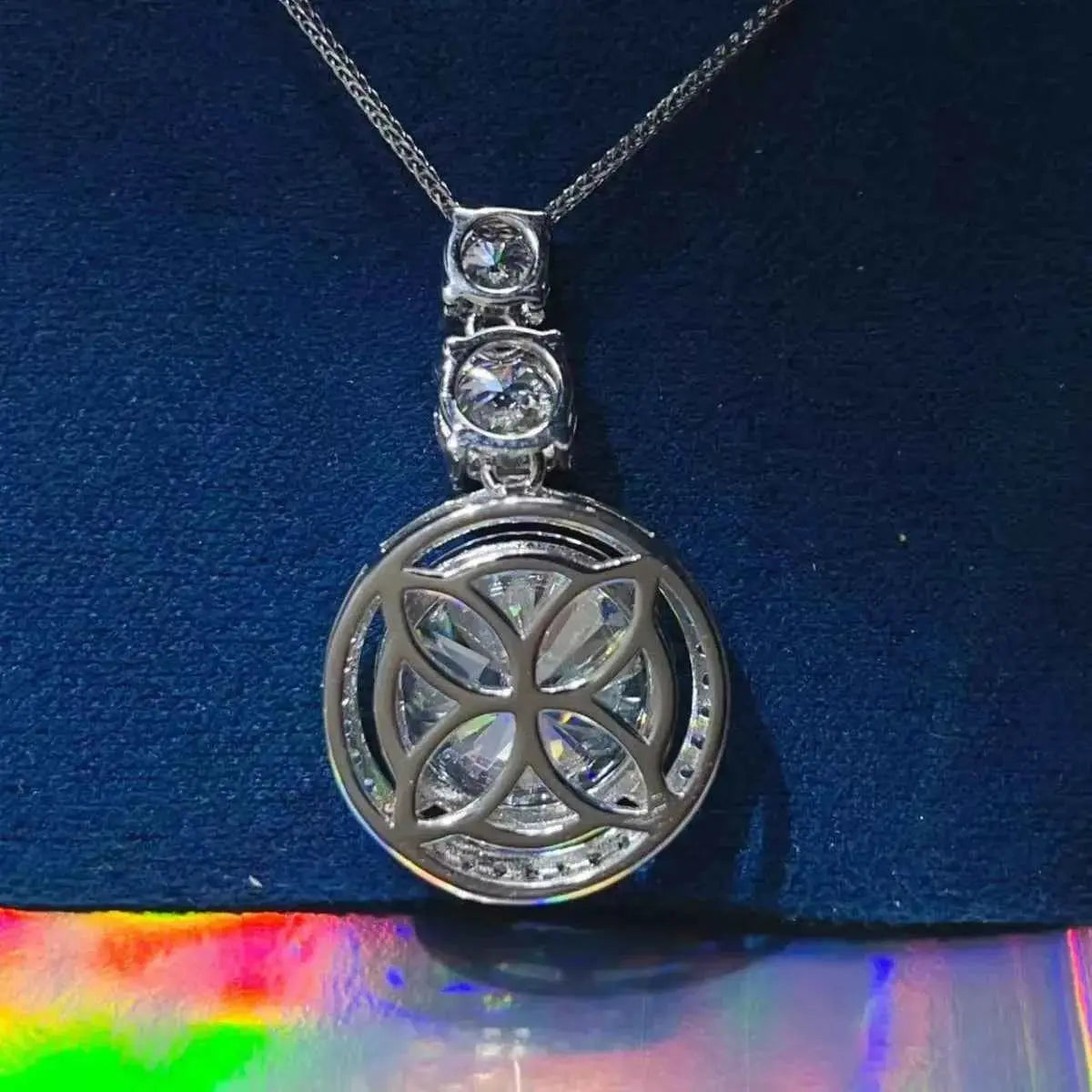 11.5 Carat Moissanite 925 Sterling Silver Pendant Necklace
