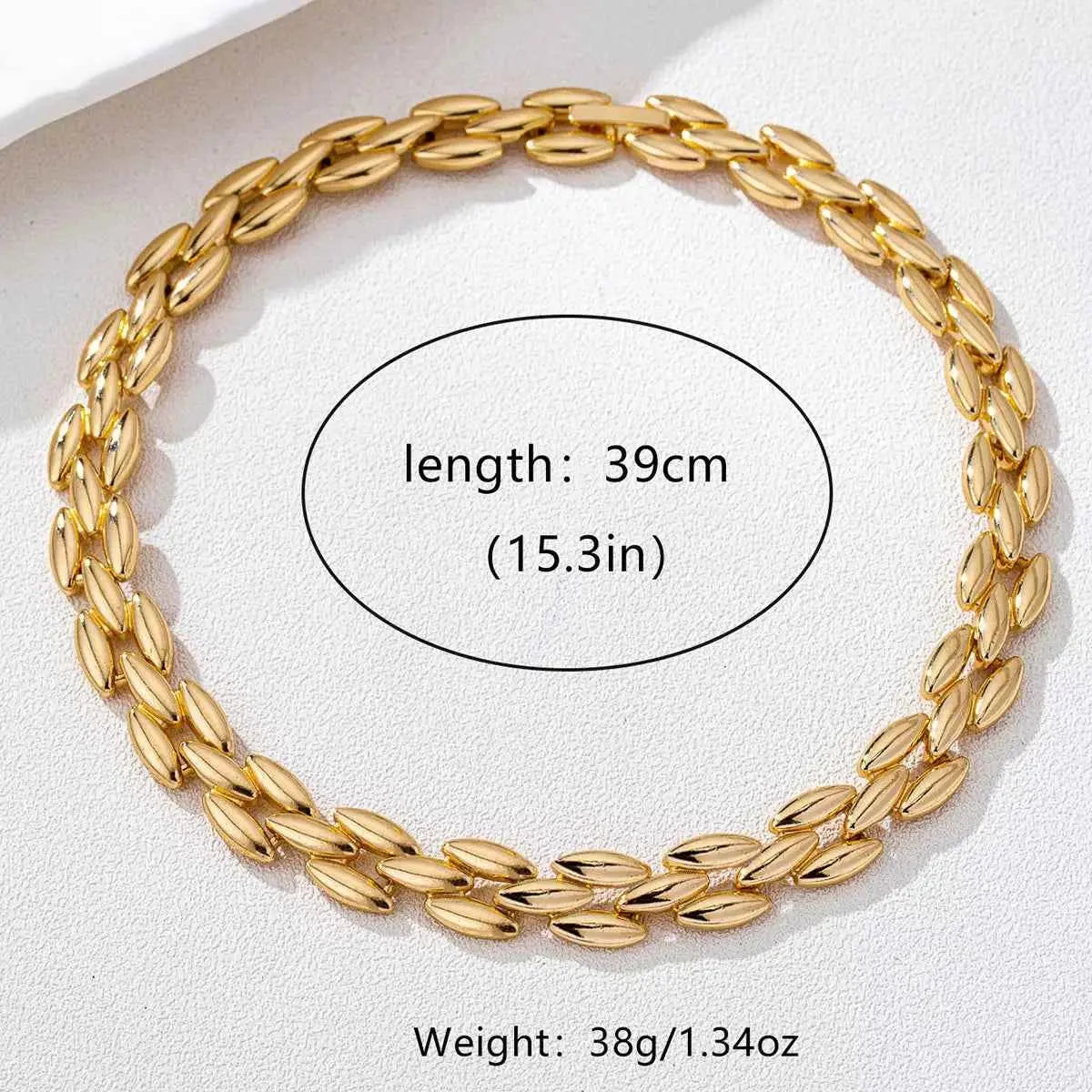 18K Gold-Plated Chunky Necklace - SmileBen