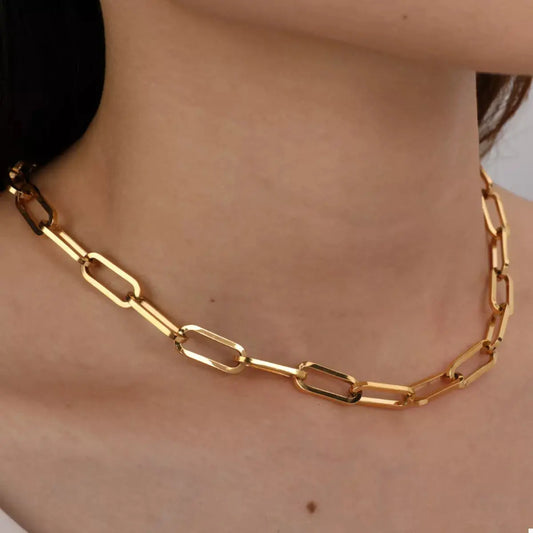 18K Gold-Plated Chain Necklace - SmileBen