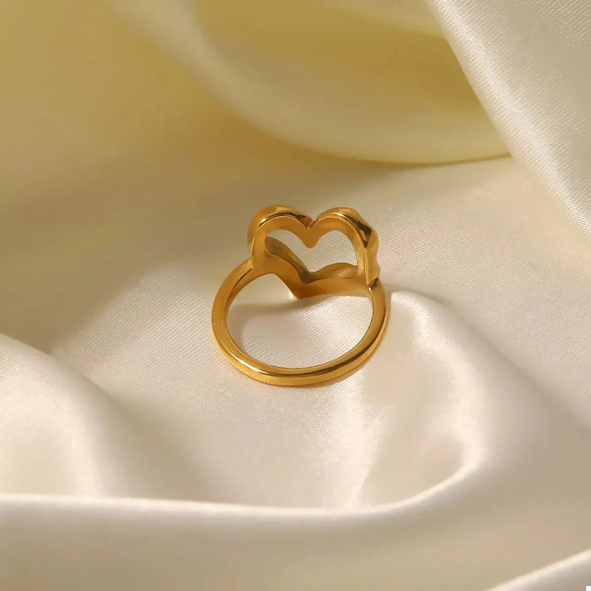 18K Gold-Plated Heart Ring - SmileBen