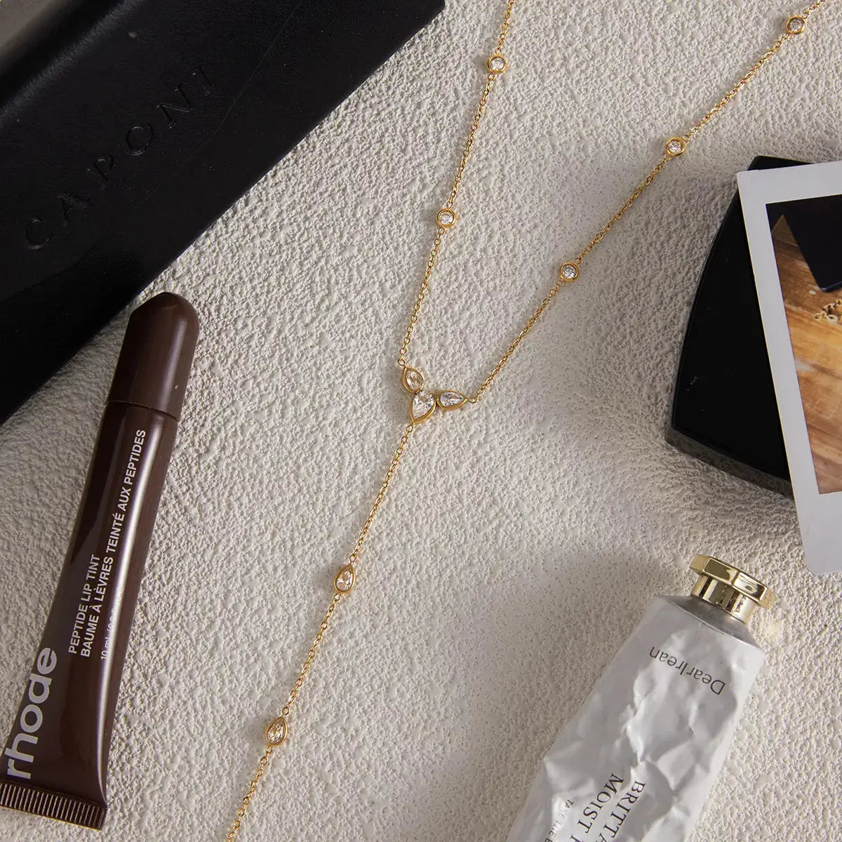18K Gold-Plated Zircon Chain Necklace - SmileBen