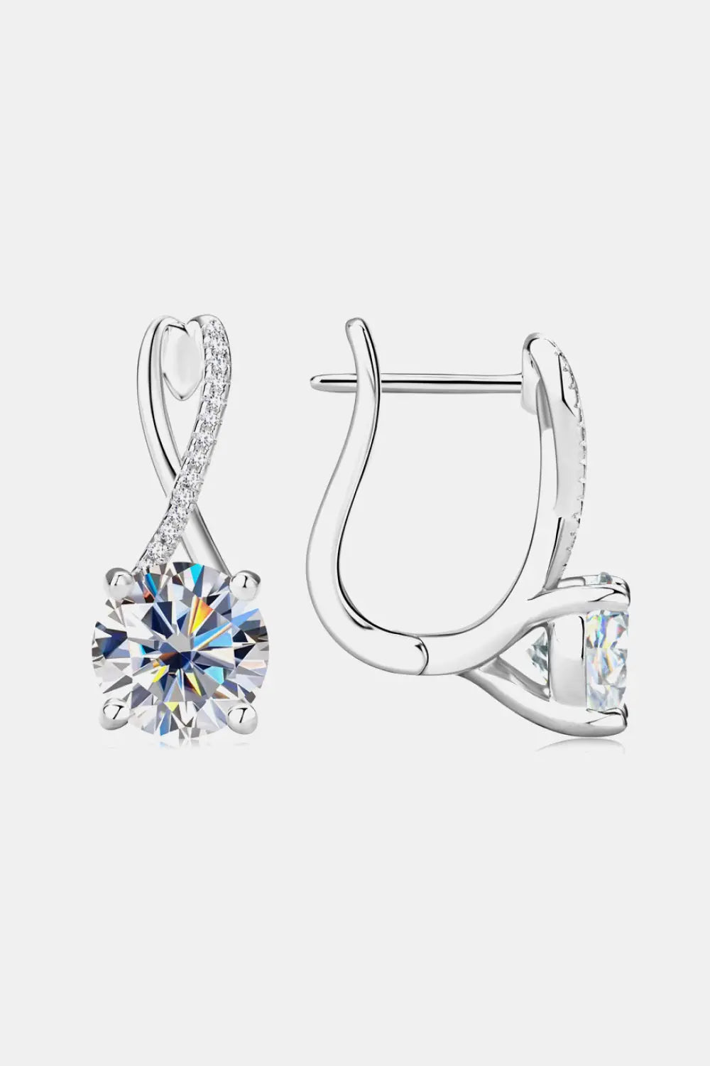 4 Carat Moissanite 925 Sterling Silver Earrings - SmileBen