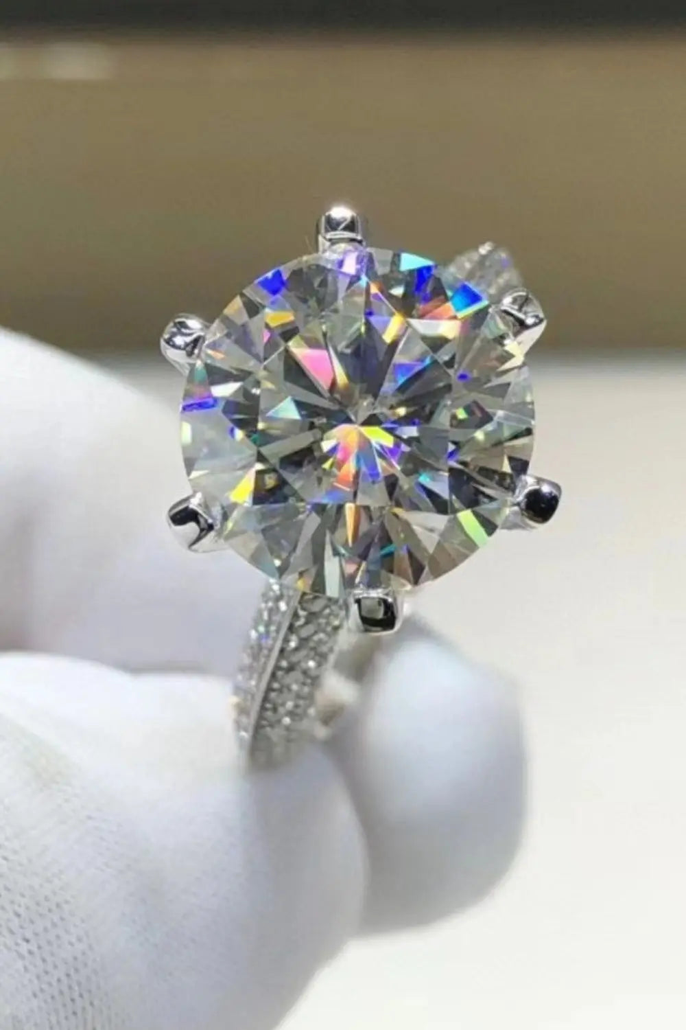 5 Carat  Moissanite 6-Prong Ring - SmileBen