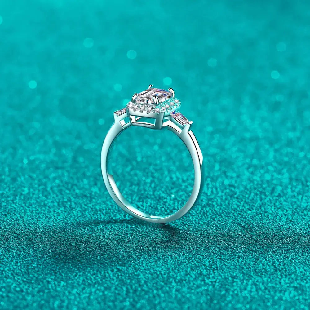 1 Carat Moissanite 925 Sterling Silver Ring - SmileBen