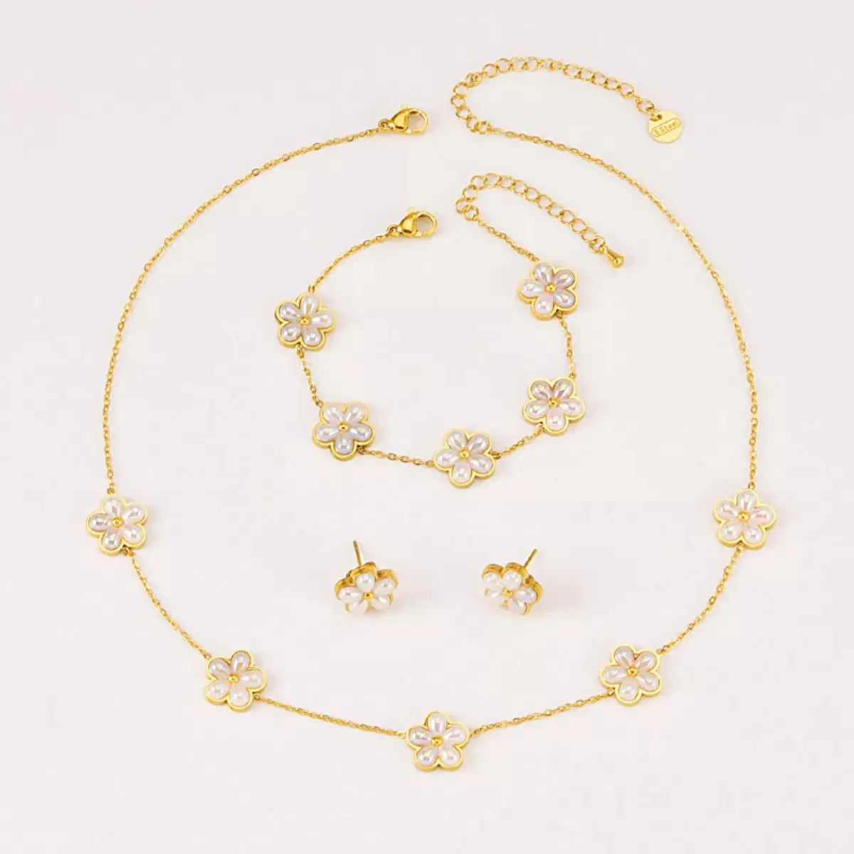 18K Gold-Plated Flower Jewelry Set - SmileBen
