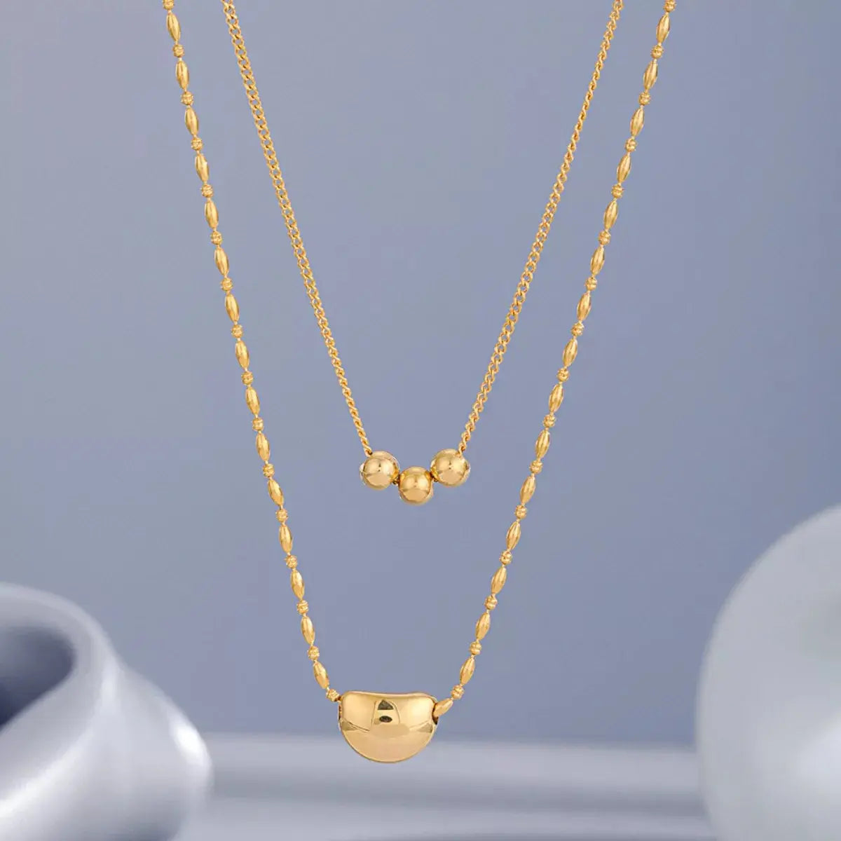 18K Gold-Plated Double Layered Necklace - SmileBen