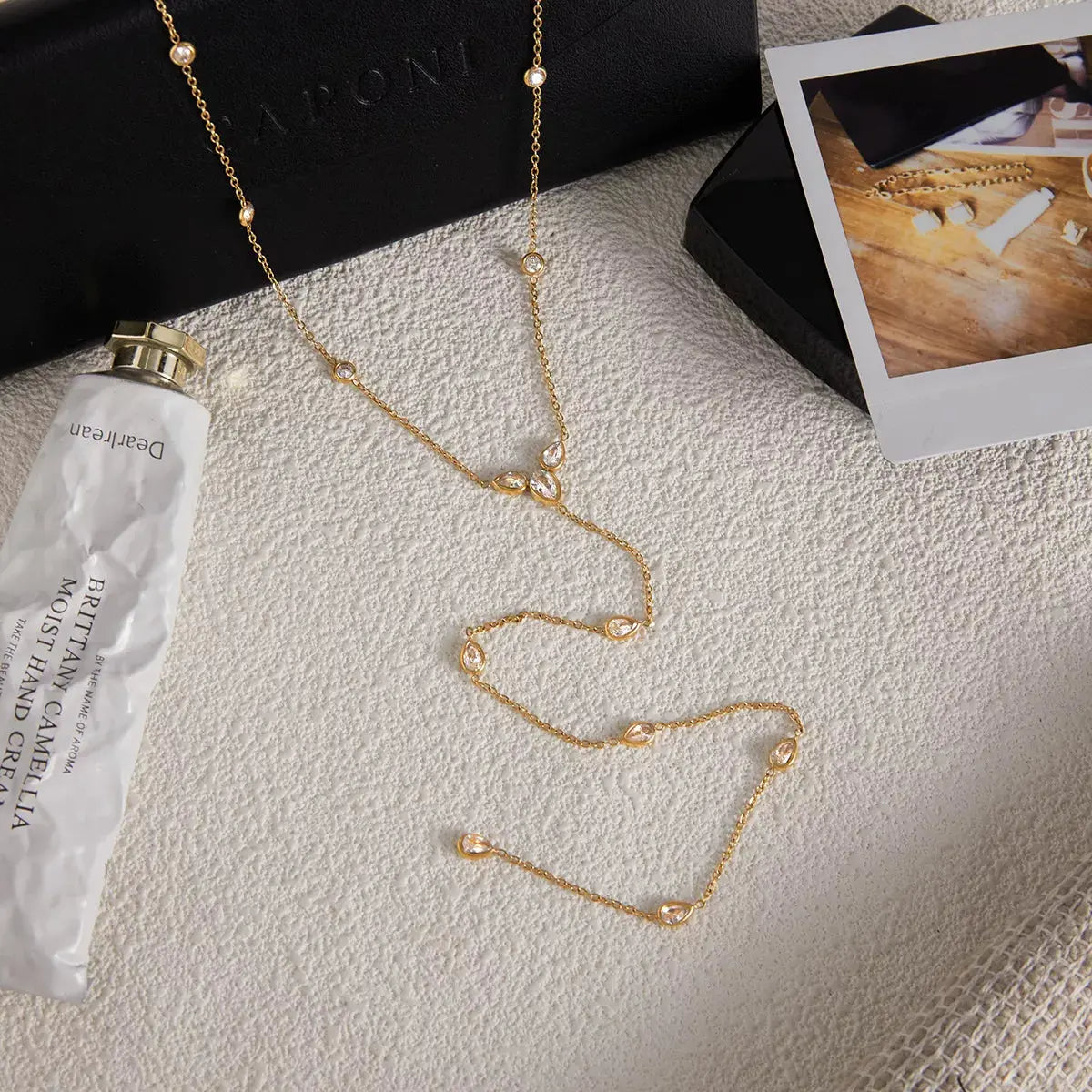 18K Gold-Plated Zircon Chain Necklace - SmileBen