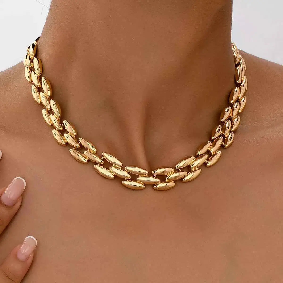 18K Gold-Plated Chunky Necklace - SmileBen