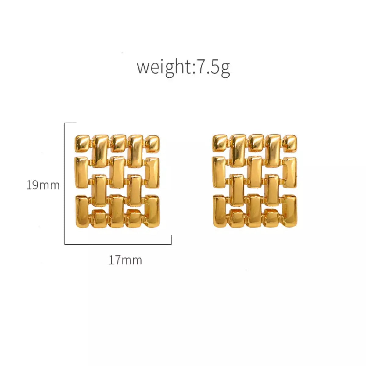 18K Gold-Plated Geometric Stud Earrings - SmileBen