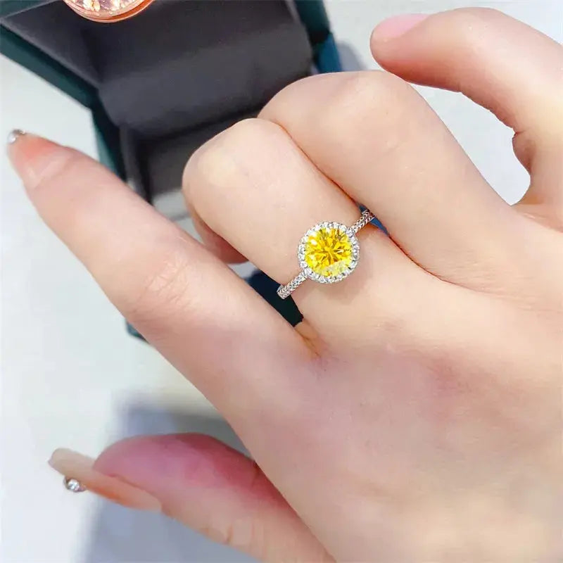 1 Carat Moissanite 925 Sterling Silver Ring - SmileBen