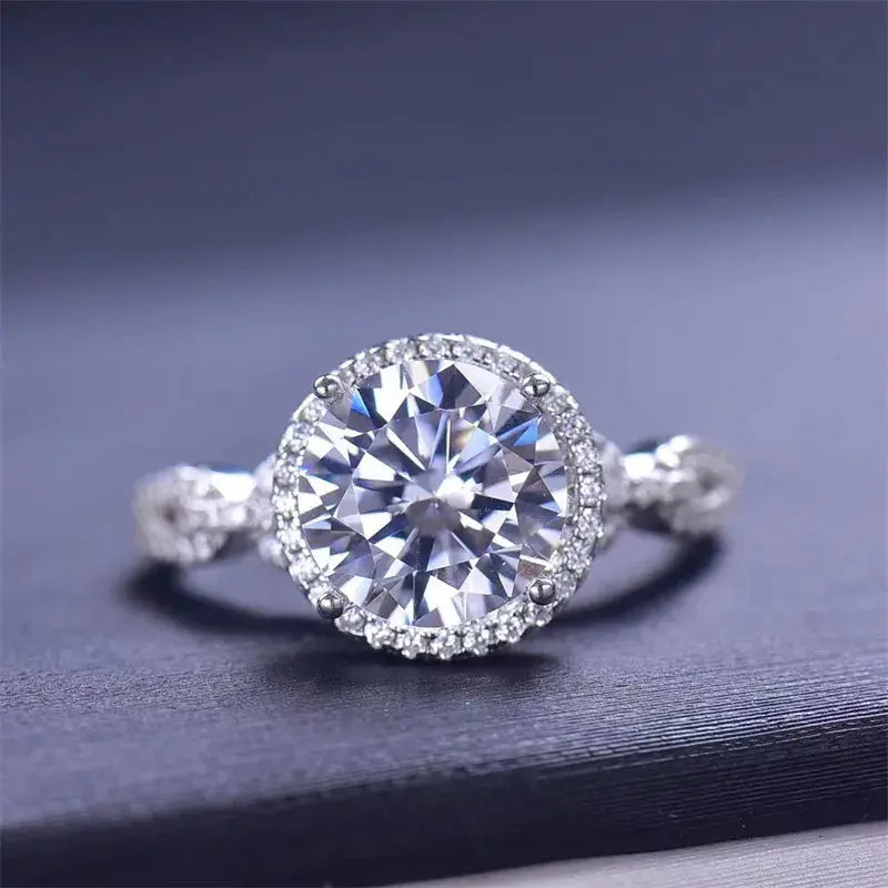 3 Carat 925 Sterling Silver Moissanite Ring - SmileBen